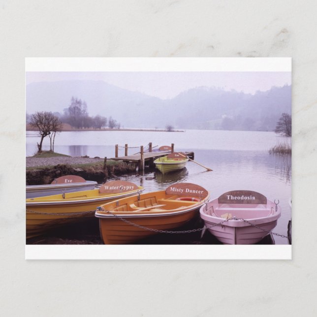 Boote im Lake District Nordengland Postkarte (Vorderseite)