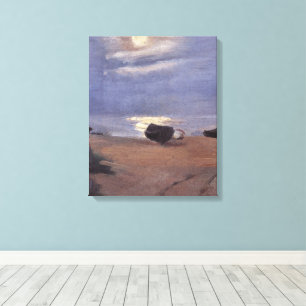 Boote im Mondlicht am South Beach, Anna Ancher Leinwanddruck
