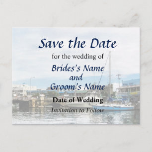 Boote in Bridgetown Barbados Save the Date Ankündigungspostkarte