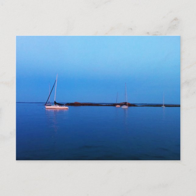 Boote in der Blue Postcard Postkarte (Vorderseite)