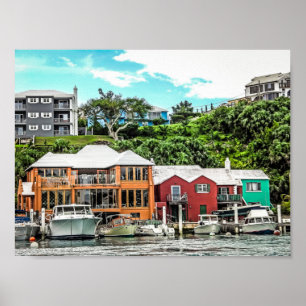 Boote in der Nähe von Hamilton, Bermuda Poster