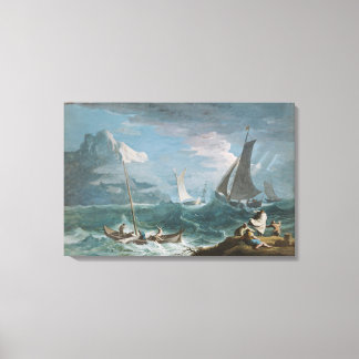 Boote in einem Sturm Leinwanddruck
