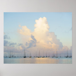 Boote in einer Bucht, Saint-Anne, Martinique träum Poster