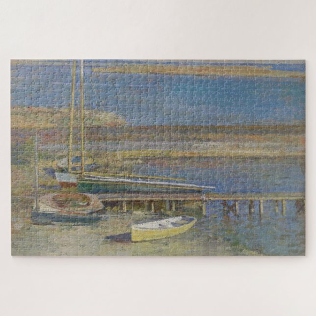 Boote in einer Landschaft (New England Landschaft) Puzzle (Horizontal)