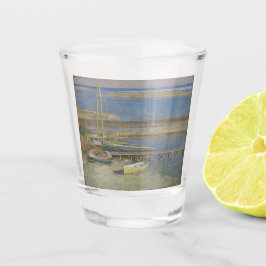 Boote in einer Landschaft (New England Landschaft) Schnapsglas