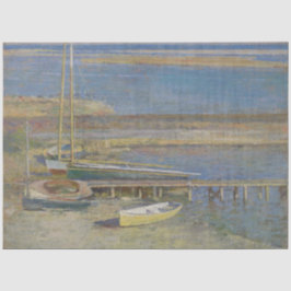 Boote in einer Landschaft (New England Landschaft) Seidenpapier