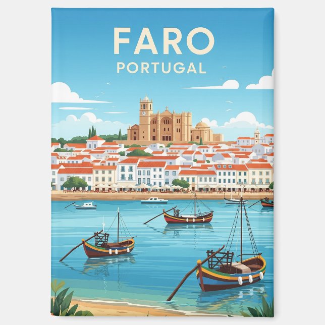 Boote in Faro Portugal Algarve Magnet (Vorderseite)
