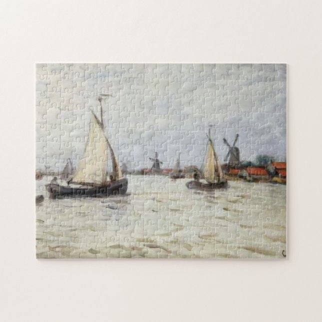 Boote in Holland in der Nähe von Zaandam Monet Fin Puzzle (Horizontal)