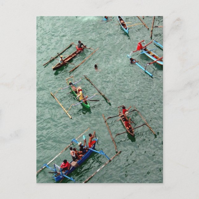 Boote in Indonesien Postkarte (Vorderseite)