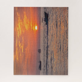 Boote in Key West, Florida, bei Sunset 16x20 Puzzle