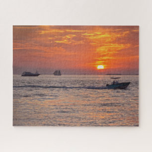 Boote in Key West, Florida, bei Sunset 16x20 Puzzle