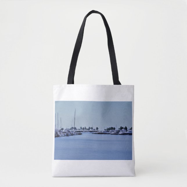 Boote in Marina am See 2 Tasche (Vorderseite)