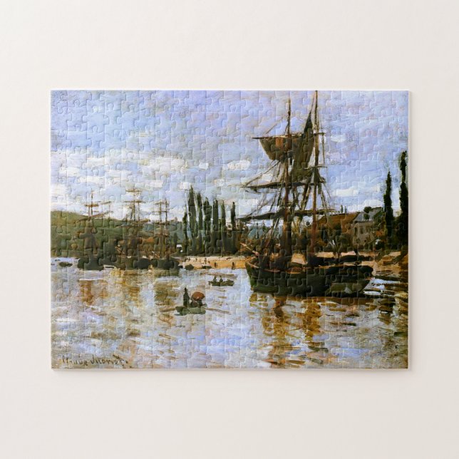 Boote in Rouen 1872 Monet Fine Art Puzzle (Horizontal)