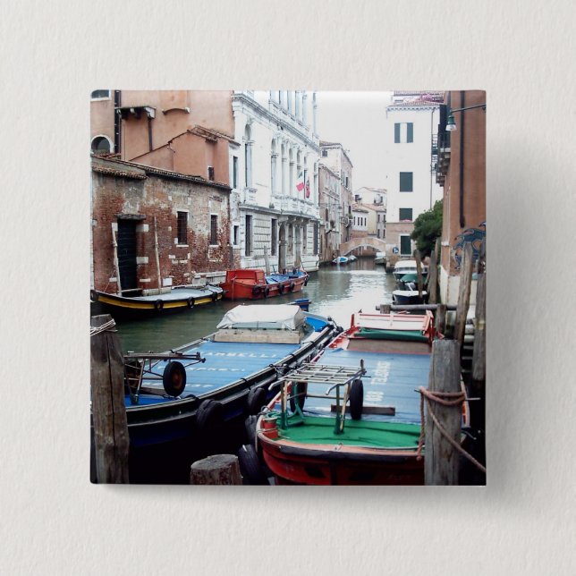 Boote in Venedig Button (Vorderseite)