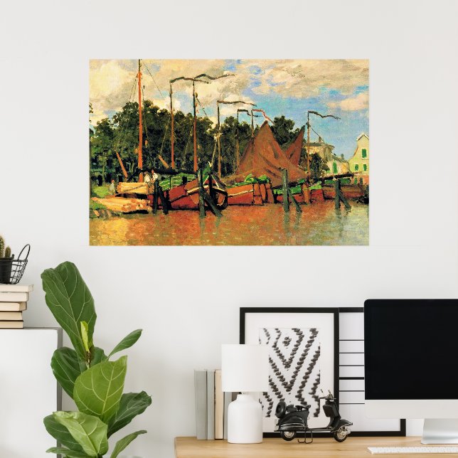 Boote in Zaandam von Claude Monet, Poster (Heimbüro)