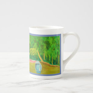 Boote Monets im Garten-Teich-Aquarell Prozellantasse