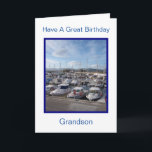 Boote Personalisiert Grandson Birthday Karte<br><div class="desc">Grußkarten Boote Enkel Geburtstagskarte. Passen Sie diese Geburtstagskarte mit jedem beliebigen Text an und lassen Sie sie dann ausdrucken und an Sie senden oder laden Sie sie sofort auf Ihr Mobiltelefon herunter. Wenn Sie Hilfe bei der Anpassung benötigen, kontaktieren Sie uns über den Link auf dieser Seite. Boote entwerfen personalisierte...</div>