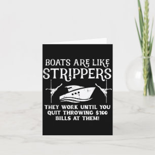 Boote sind wie Arbeit bis lustiger Kapitän Yacht Karte