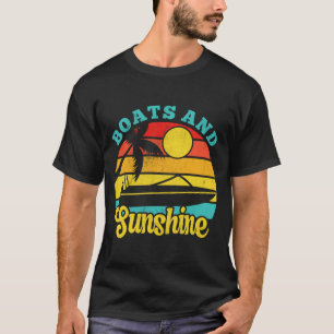 Boote Sonnenschein Retro Vintage Yacht Sonnenunter T-Shirt