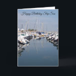 Boote Step Son Birthday Card Karte<br><div class="desc">Grußkarten Boote in einer Marina Schritt Sohn Geburtstagskarte,  die Sie mit jedem Text Ihrer Wahl anpassen können. Wenn Sie Hilfe bei der Anpassung benötigen,  kontaktieren Sie uns über den Link auf dieser Seite. Marina Step Sohn Geburtskarte</div>