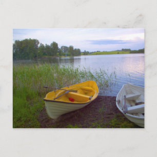 Boote und der See Postkarte