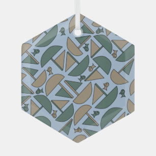 Boote und Fische Ornament Aus Glas