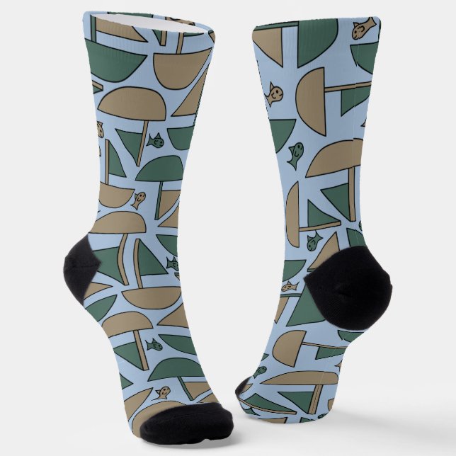 Boote und Fische Socken (Gewinkelt)