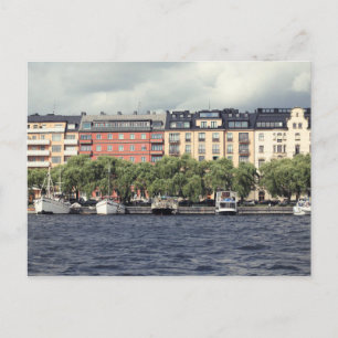 Boote und Häuser in Stockholm Postkarte