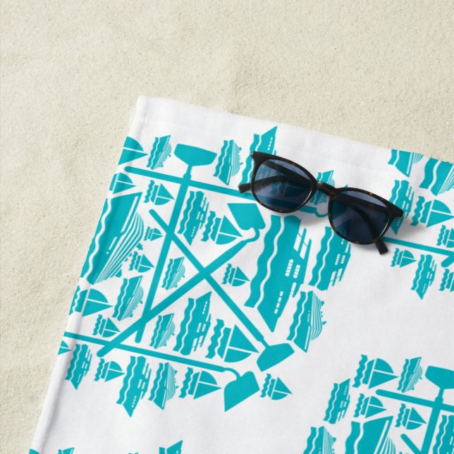 Boote und Hunde Strandtuch (Beispiel)