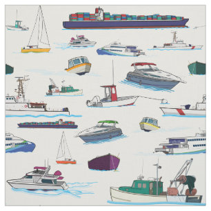Boote und Schiffe Muster Stoff