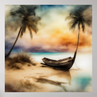 Boote und Strände - 4 Poster