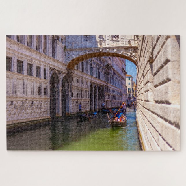 Boote unter der Seufzerbrücke, Venedig, Italien Puzzle (Horizontal)