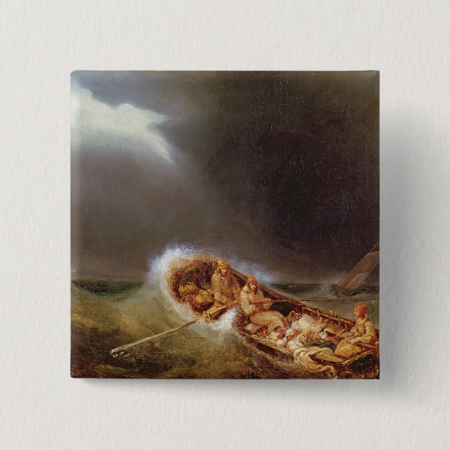 Boote von Dieppe, das vom Fischen zurückgeht Button (Vorderseite)