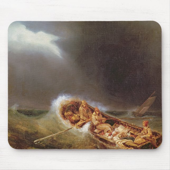 Boote von Dieppe, das vom Fischen zurückgeht Mousepad (Vorne)