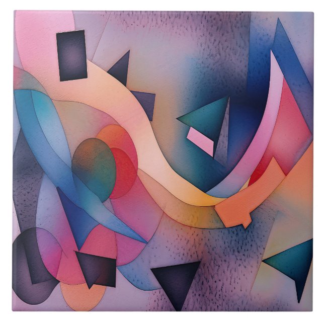 "Booten auf Wasser" Zeitgenössische Abstrakte Kuns Fliese (Vorderseite)