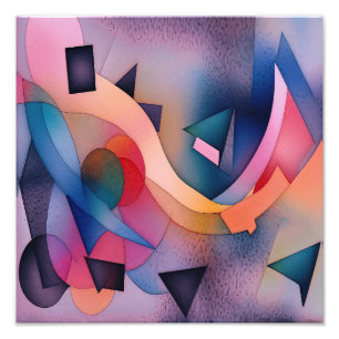 "Booten auf Wasser" Zeitgenössische Abstrakte Kuns Fotodruck