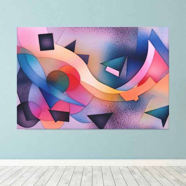 "Booten auf Wasser" Zeitgenössische Abstrakte Kuns Leinwanddruck (Insitu (Holzboden))