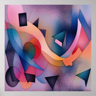 "Booten auf Wasser" Zeitgenössische Abstrakte Kuns Poster