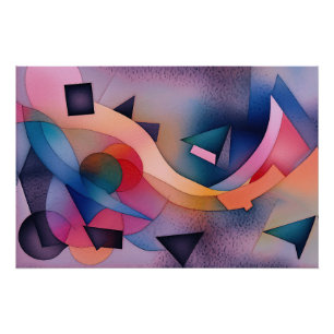 "Booten auf Wasser" Zeitgenössische Abstrakte Kuns Poster