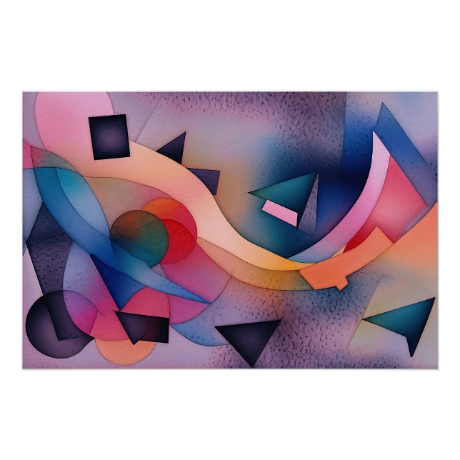 "Booten auf Wasser" Zeitgenössische Abstrakte Kuns Poster (Vorderseite)