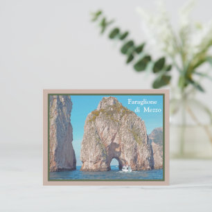 BOOTEN NACH CAPRI (durch gewölbten Felsen) Postkarte