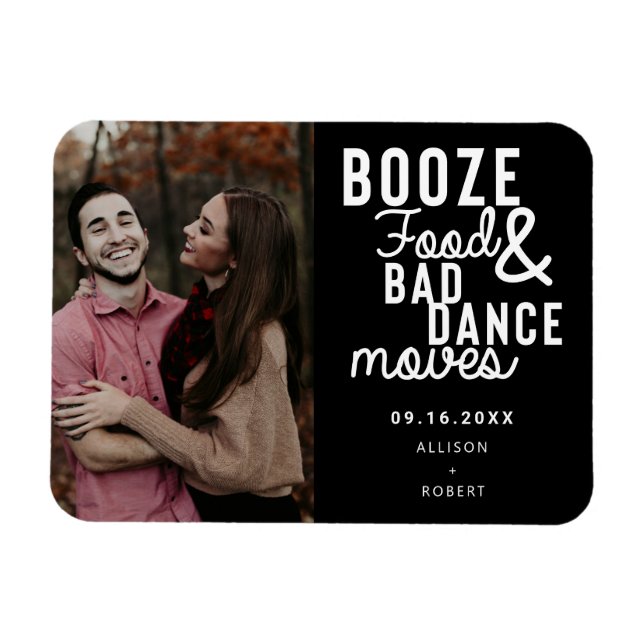 Booten Sie Essen & Bad Dance Moves Funny Date Foto Magnet (Horizontal)