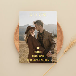 Booten Sie Nahrung und schlechten Tanz treibt sich Folieneinladung