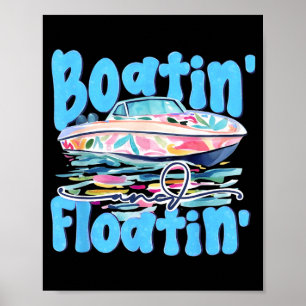Booten und Schwimmen an See-Tagen Retro-Strand Som Poster