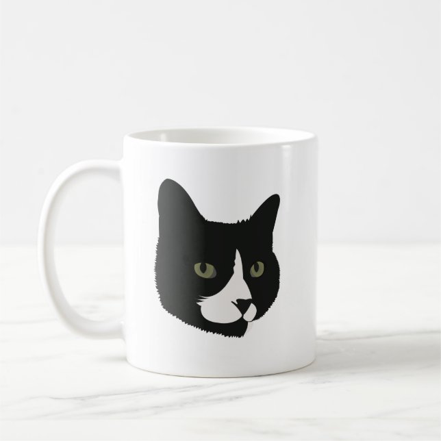 Bootet die Tuxedo-Katze Kaffeetasse (Links)