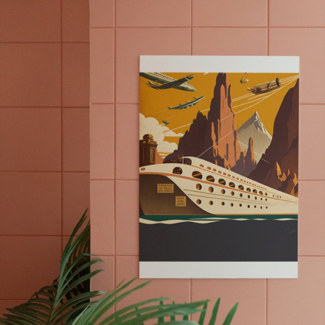 Bootfahren & Flugzeug Vintage Reisen Art Poster (Von Creator hochgeladen)