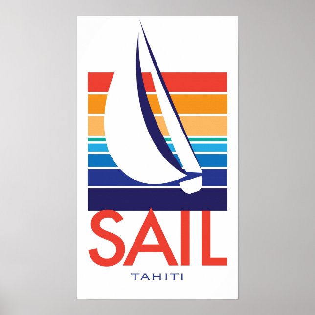 Bootfarbe Square_SAIL Tahiti-Poster Poster (Vorne)