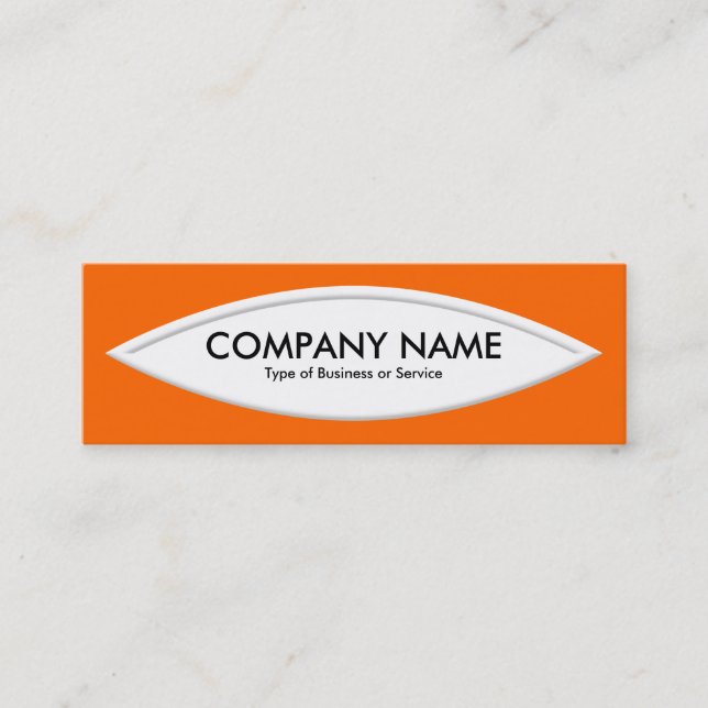 Bootform II - Weiß auf Orange Mini Visitenkarte (Vorderseite)