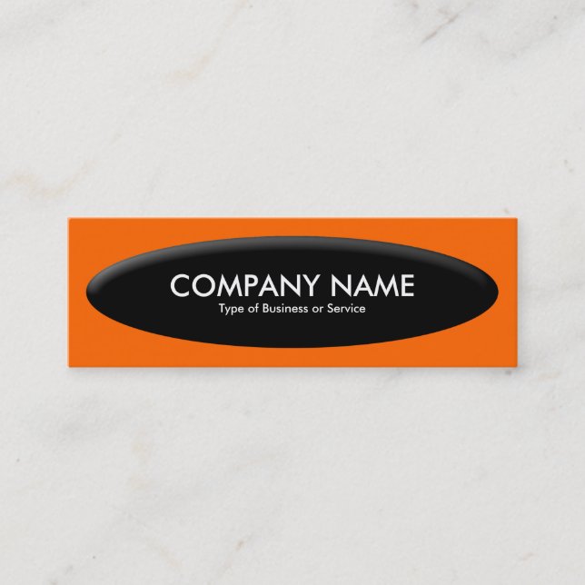 Bootform III - Orange auf schwarz Mini Visitenkarte (Vorderseite)