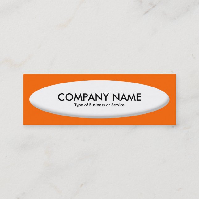 Bootform III - Weiß auf Orange Mini Visitenkarte (Vorderseite)